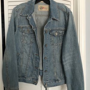 Distressed denim jacket
